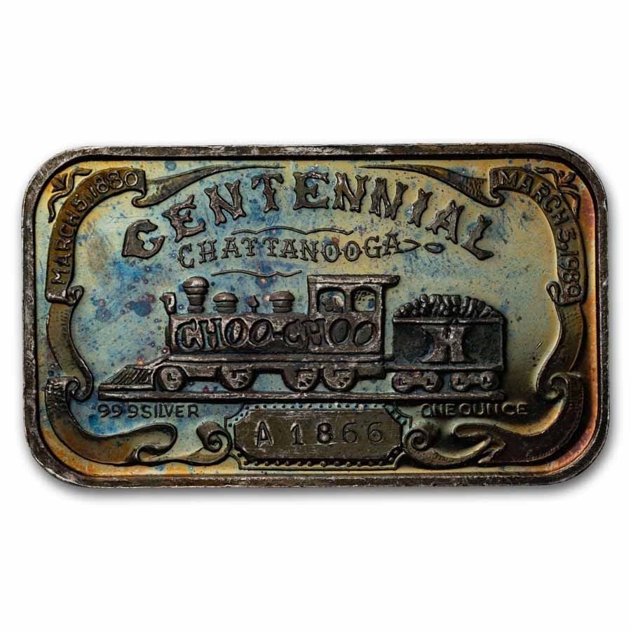 1 oz Silver Bar - Vintage Chattanooga Choo-Choo (Toned)
